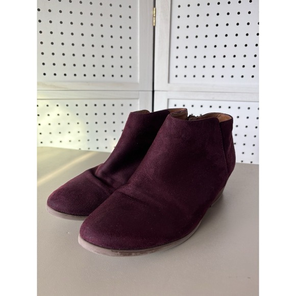 Soda Women's Faux Suede Ankle Boots Shoes Burgundy with Heel Size 9 - Picture 1 of 8